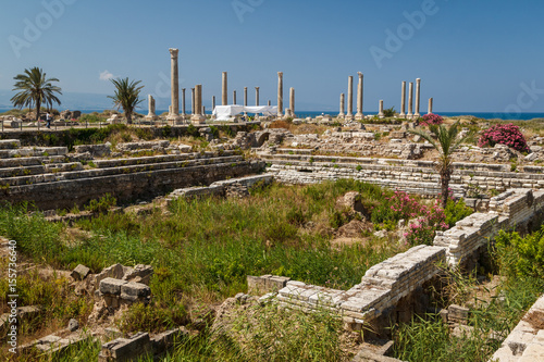 Ruins of the Roman city in Tyre, Lebanon photo