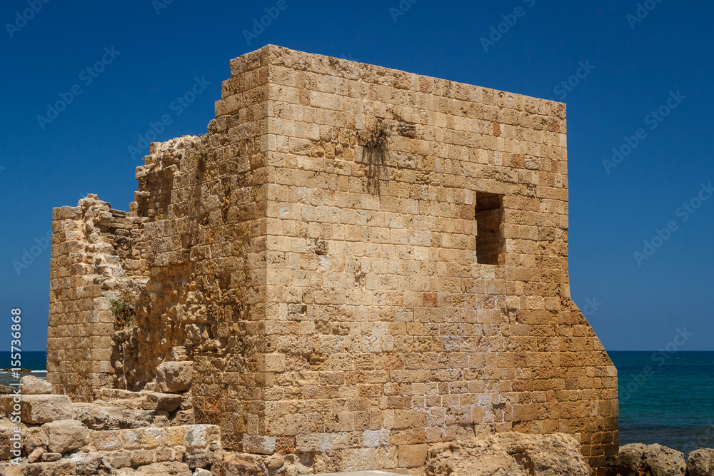 Ruined medieval fortifications of Tyre, Lebanon