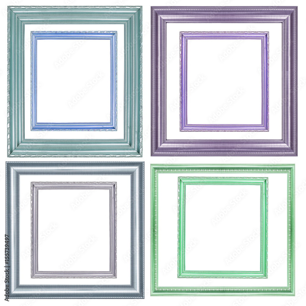 set of color picture frame on white background set of color picture frame on white background