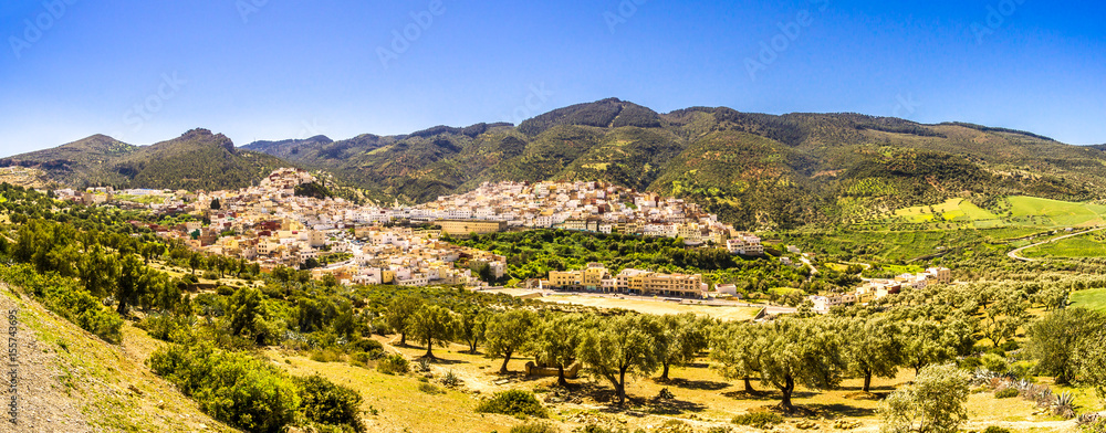 Panoramic view at the Moulay Idriss Zehroun town - Morocco