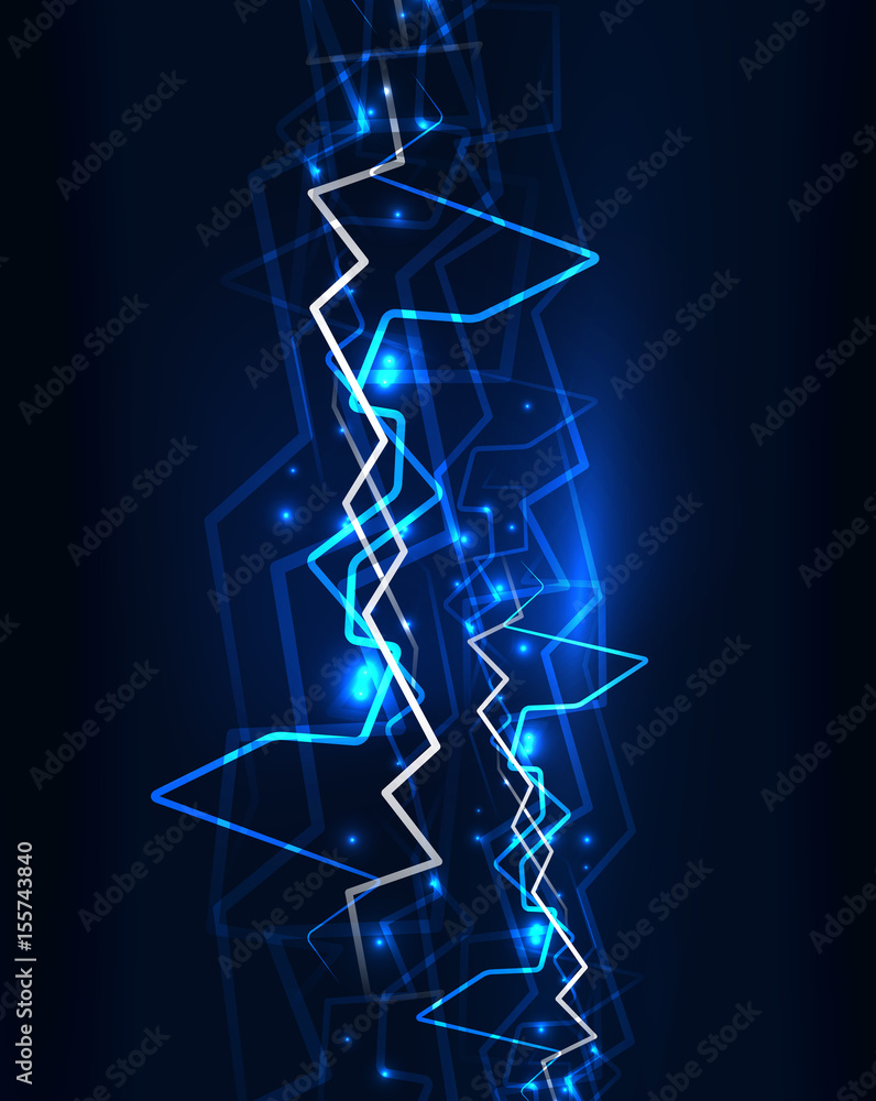 Neon lightning vector background