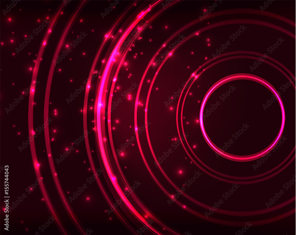 Obraz premium Neon circles abstract background