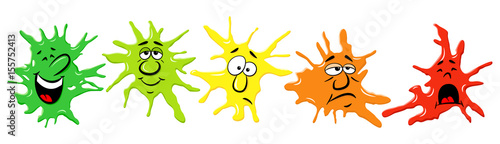 Rating Icons als Farbtupfer mit emotionalen Cartoon Gesichtern