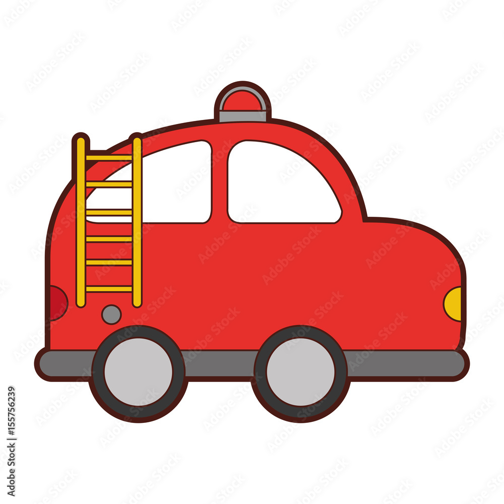 firefighter car drawing icon vector illustration design