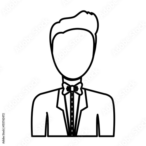 man with elegant clothes icon over white background. vector illustration