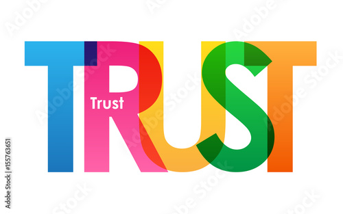 TRUST colourful vector letters icon