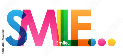 SMILE… colourful vector letters icon