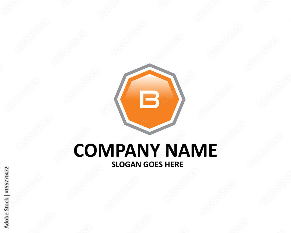 Fototapeta premium B Letter Octagon Logo