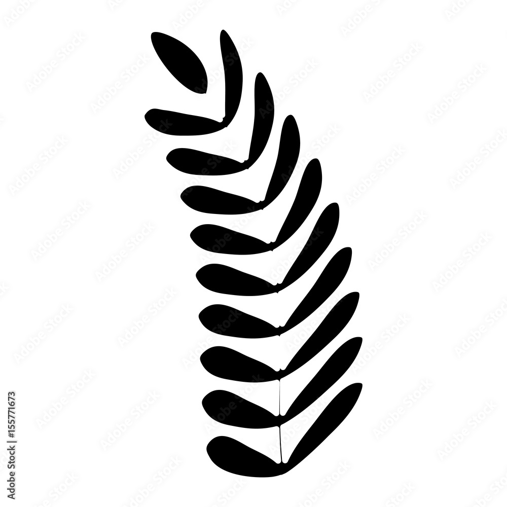 stem with leaves icon over white background. vector illustration stem with leaves icon over white background. vector illustration