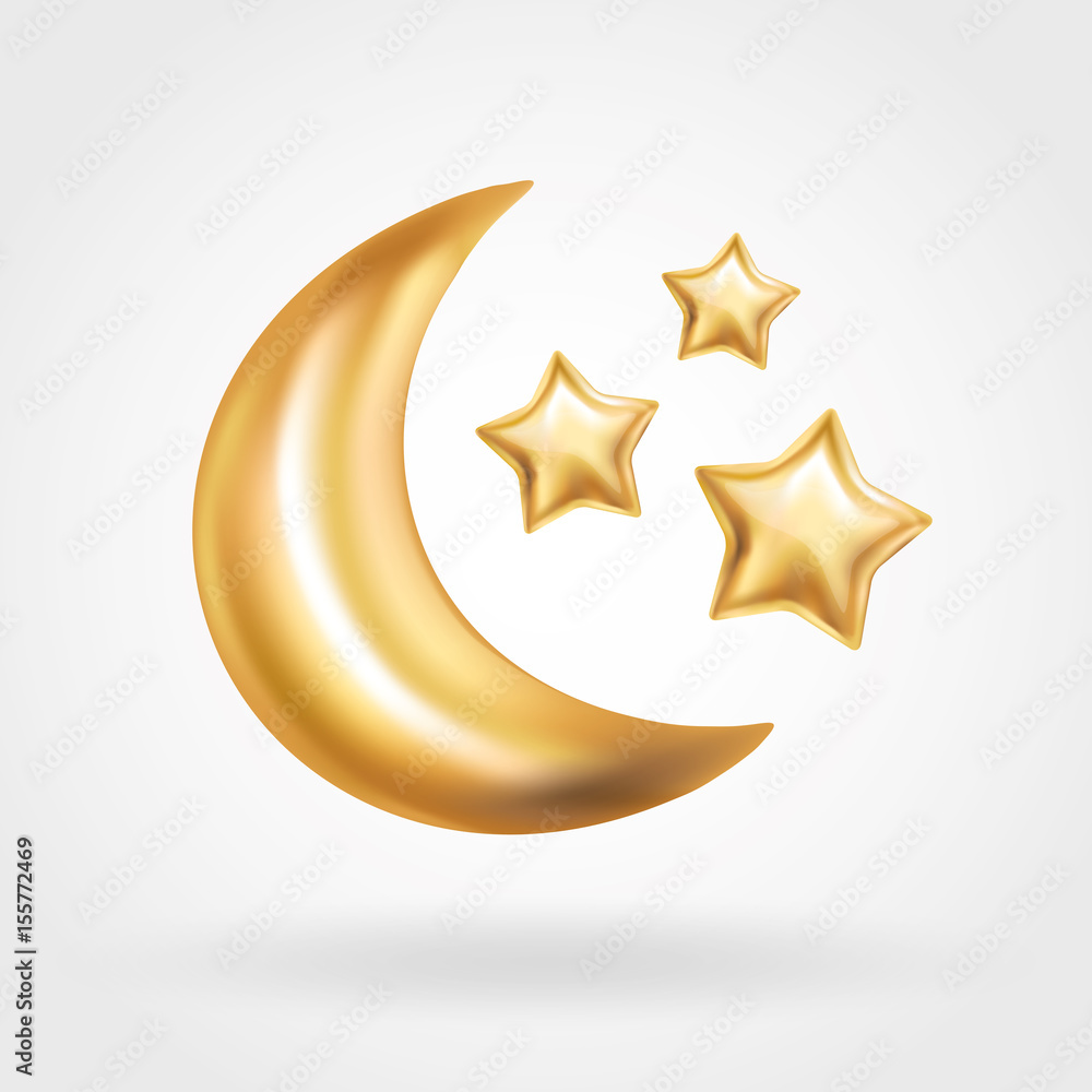Gold Crescent Moon star balloon Ramadan Gold Crescent Moon star balloon Ramadan