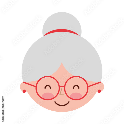 cute grandmother head avatar character vector illustration design