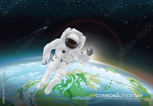 Festive Card for Cosmonautics Day Graphic Design