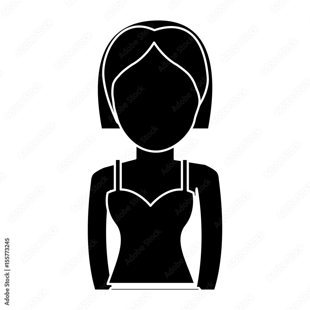 Obraz premium avatar woman icon over white background. vector illustration
