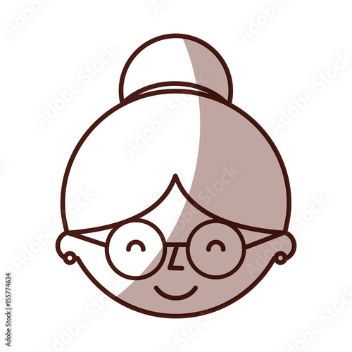 cute grandmother head avatar character vector illustration design