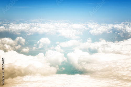 Clouds and sky seen from an airplane