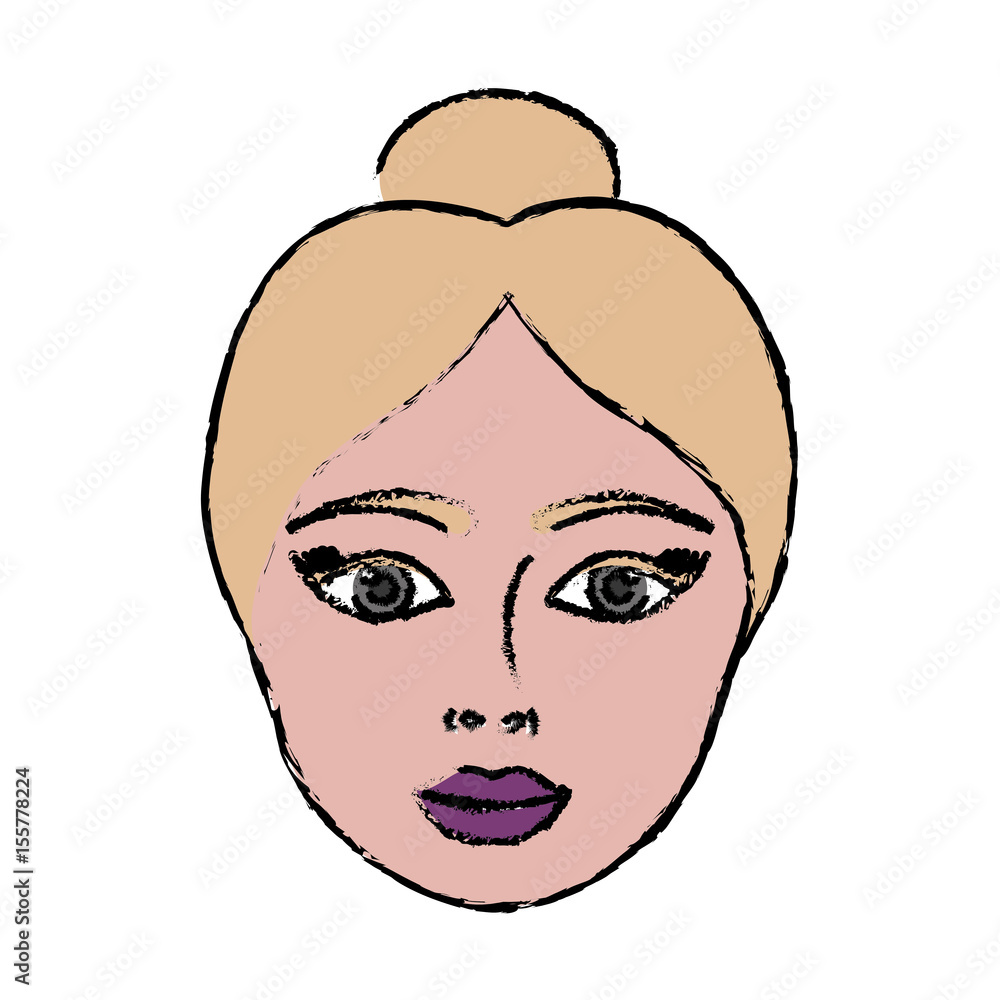 cartoon woman icon over white background. colorful design. vector illustration