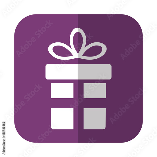 Fototapeta Naklejka Na Ścianę i Meble -  gift box icon over purple square and white background. vector illustration