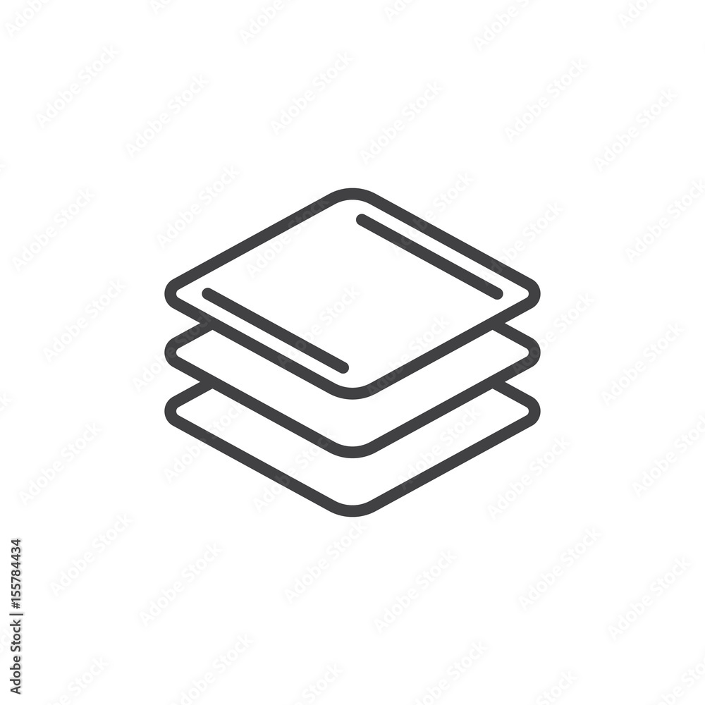 Layers line icon, outline vector sign, linear style pictogram isolated on white. Symbol, logo illustration. Editable stroke. Pixel perfect Layers line icon, outline vector sign, linear style pictogram isolated on white. Symbol, logo illustration. Editable stroke. Pixel perfect