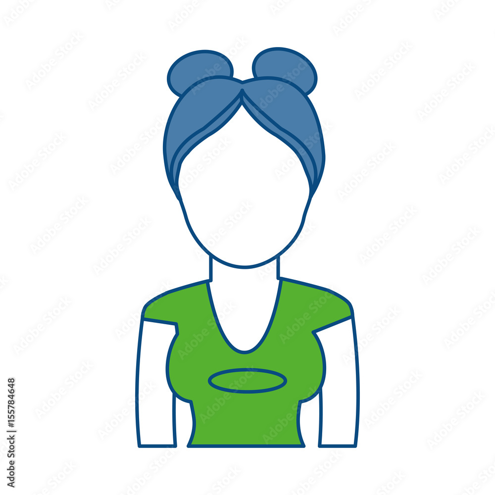 avatar woman icon over white background. colorful design. vector illustration