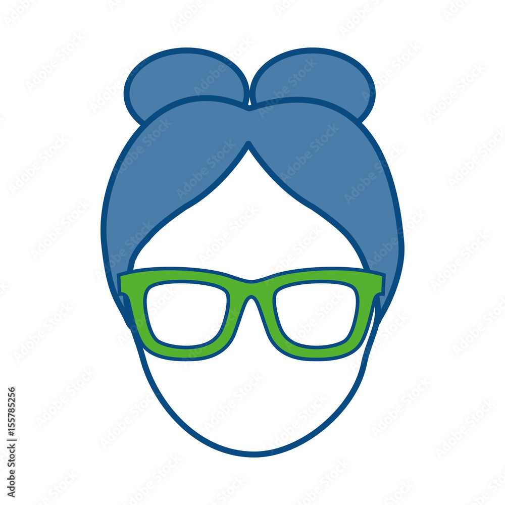 woman with glasses icon over white background. colorful design. vector illustration woman with glasses icon over white background. colorful design. vector illustration