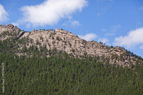 Close-up photo of stone mountain on Lake Borovoe