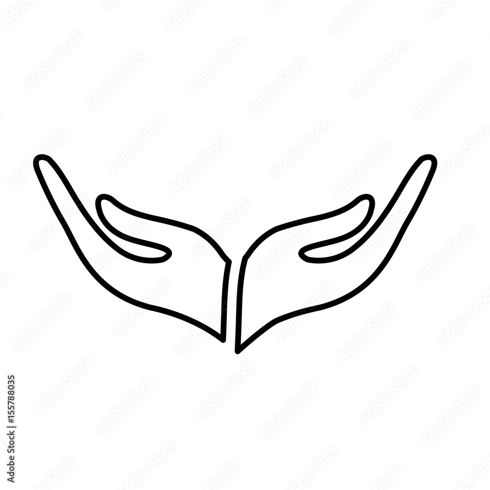 human hands icon over white background. vector illustration