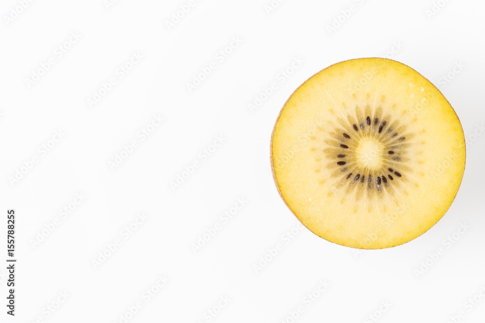 top view kiwi fruit on white background top view kiwi fruit on white background