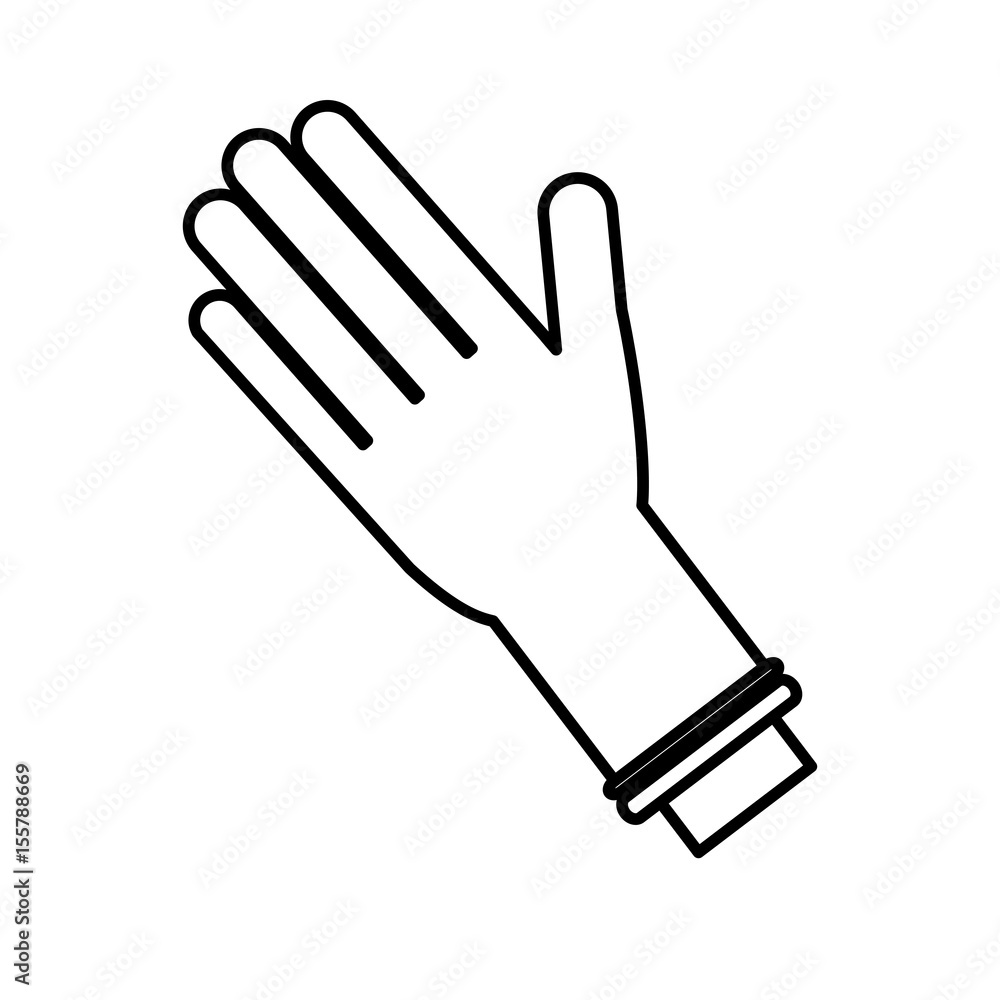 hand with medical gloves icon over white background. vector illustration hand with medical gloves icon over white background. vector illustration