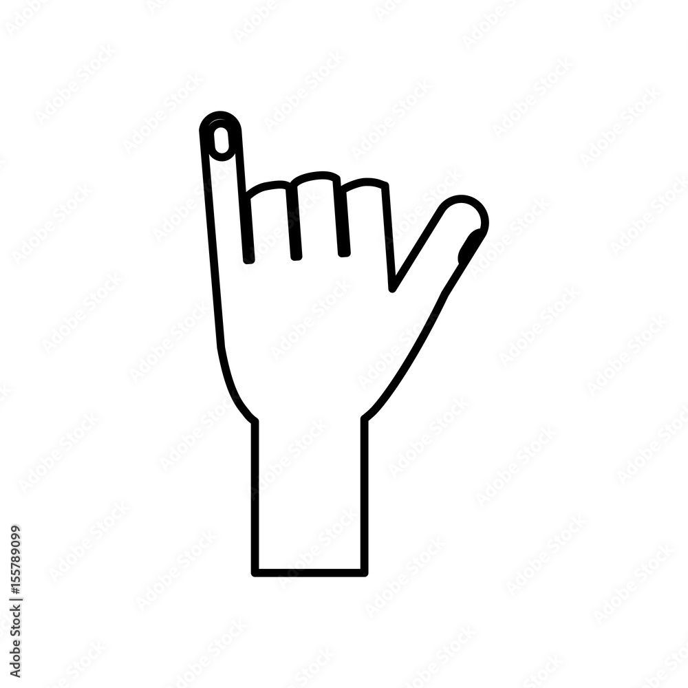 Obraz premium Human hand icon over white background. vector illustration