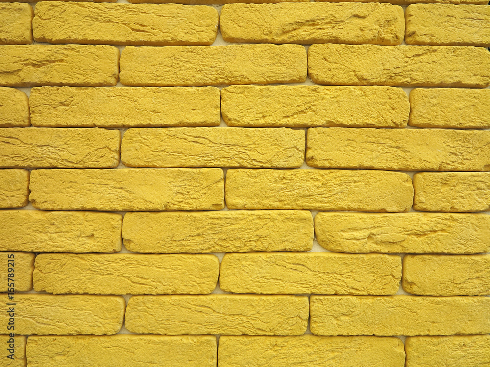 New yellow brick wall texture grunge background Stock Photo | Adobe Stock