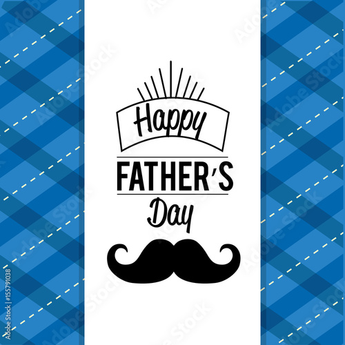 happy father day card with mustache design