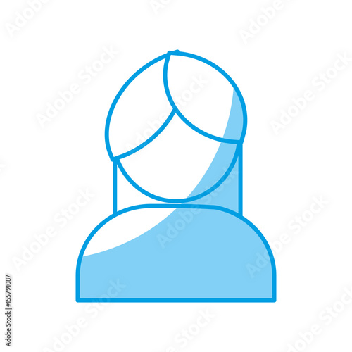 Avatar woman icon over white background. vector illustration