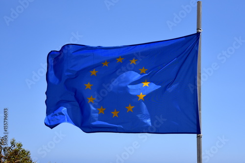 European flag in the wind 