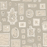 hand drawn seamless pattern with pitures