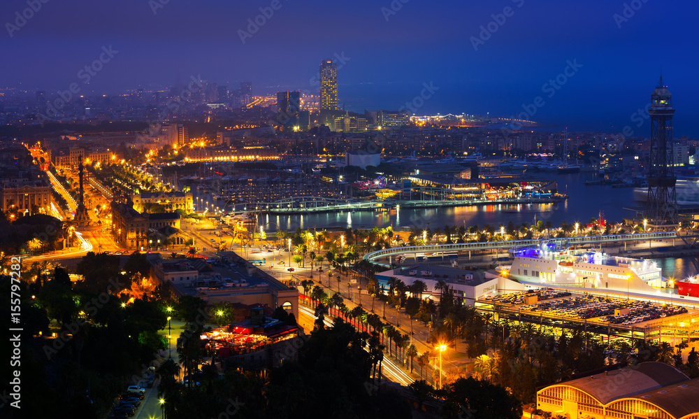Obraz premium Barcelona in night time