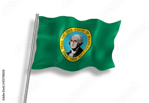 Drapeau de l'état de Washington (USA) en qualité vectorielle