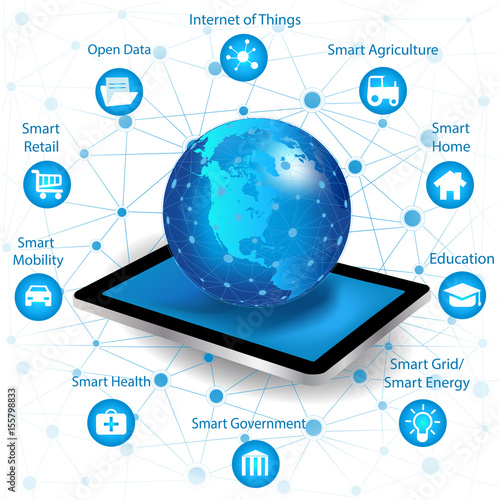 Internet networking concept and Cloud computing technology