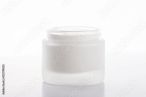 Close-up of cream bottle for skin on white background. Isolated.