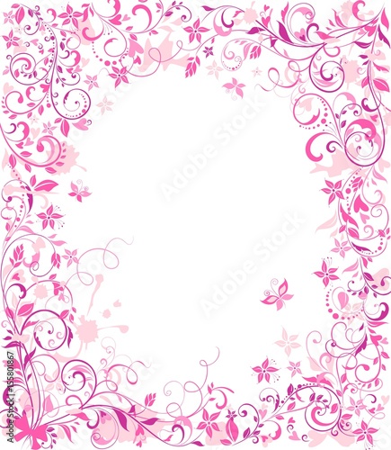 Beautiful pink vintage floral greeting card