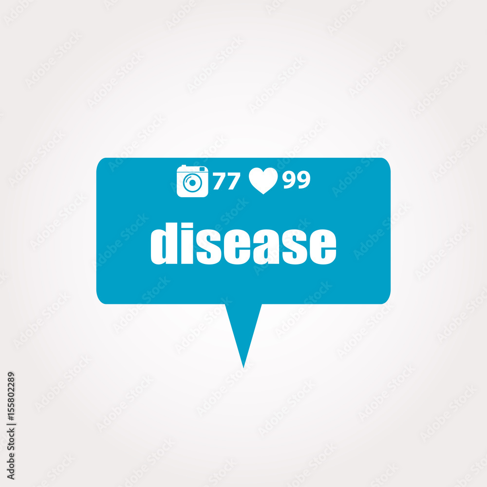 disease Text. Business concept . Labels with text, heart, camera and counters disease Text. Business concept . Labels with text, heart, camera and counters