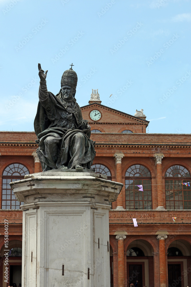 Pope Paul V statue Cavour square Rimini
