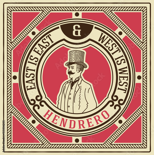 Retro badge with elements layered