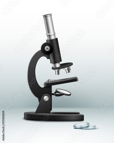 Microscope with petri dish