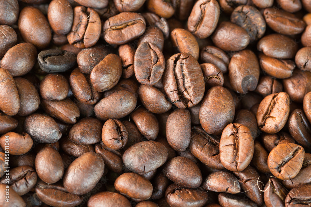 Fototapeta premium Roasted coffee beans, can be used as a background