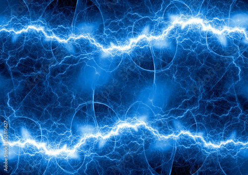 Blue plasma, abstract lightning background