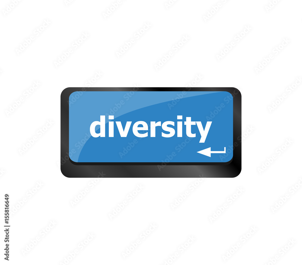 Business concept. computer keyboard with word Diversity, selected focus on enter button background Business concept. computer keyboard with word Diversity, selected focus on enter button background