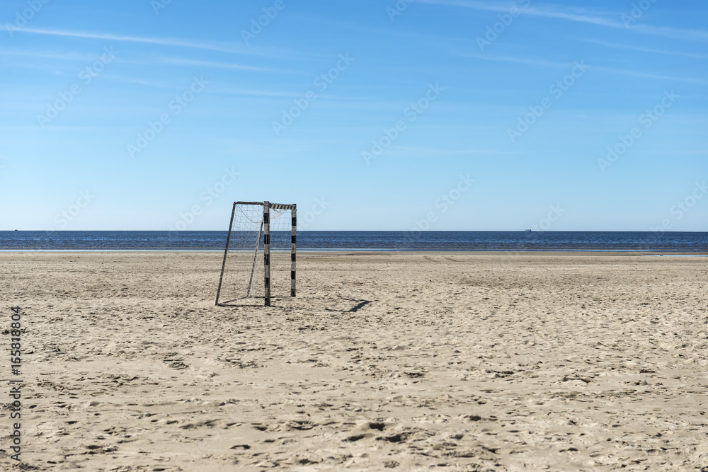 plaża, boisko, piłka nożna