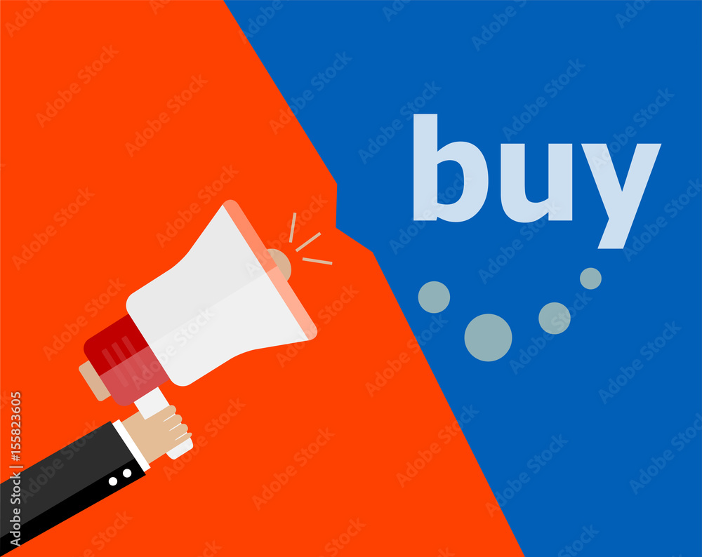 buy digital. flat design business concept. marketing business man holding megaphone for website and promotion banners. buy digital. flat design business concept. marketing business man holding megaphone for website and promotion banners.