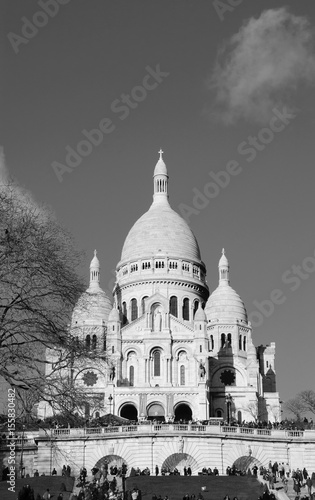 Sacre Coeur Basilica (Paris, France). Black and white.