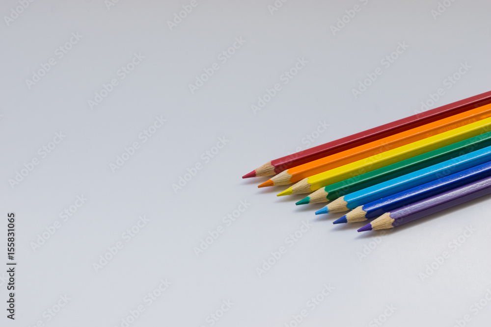 Colour pencils over white background. Shallow depth of field. Colour pencils over white background. Shallow depth of field.